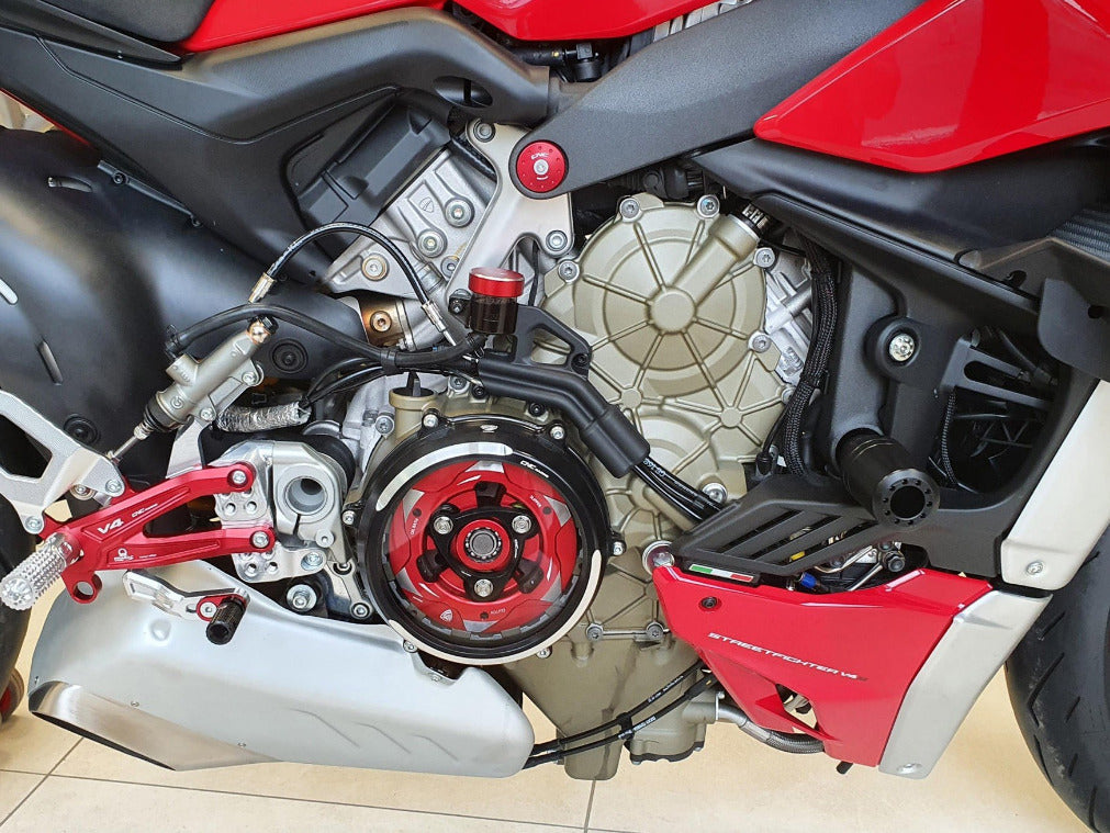 CA210S - CNC RACING Ducati Streetfighter V4 Clear Clutch Cover (bi-color) + Conversion Kit – Accessories in the Motodeal Motorcycle Aftermarket Accessories and Parts Online Shop
