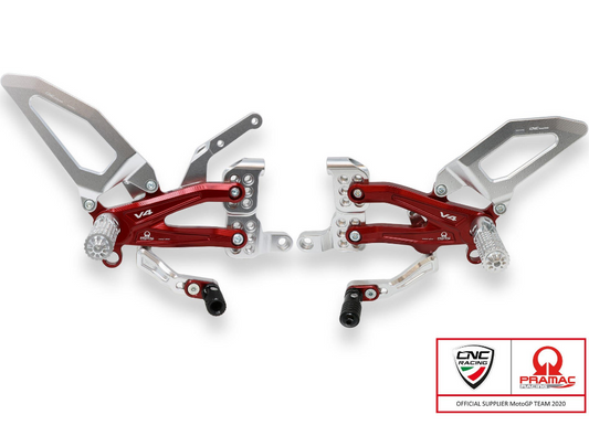 PE409PR - CNC RACING Ducati Streetfighter V4 Adjustable Rearset (Pramac Racing Limited Edition) – Accessories in the Motodeal Motorcycle Aftermarket Accessories and Parts Online Shop
