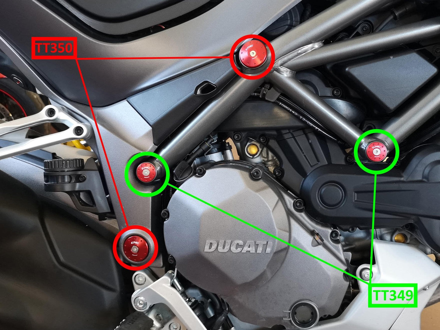 TT349 - CNC RACING Ducati Multistrada 1260 (18/20) Frame Plugs (small holes set) – Accessories in the Motodeal Motorcycle Aftermarket Accessories and Parts Online Shop