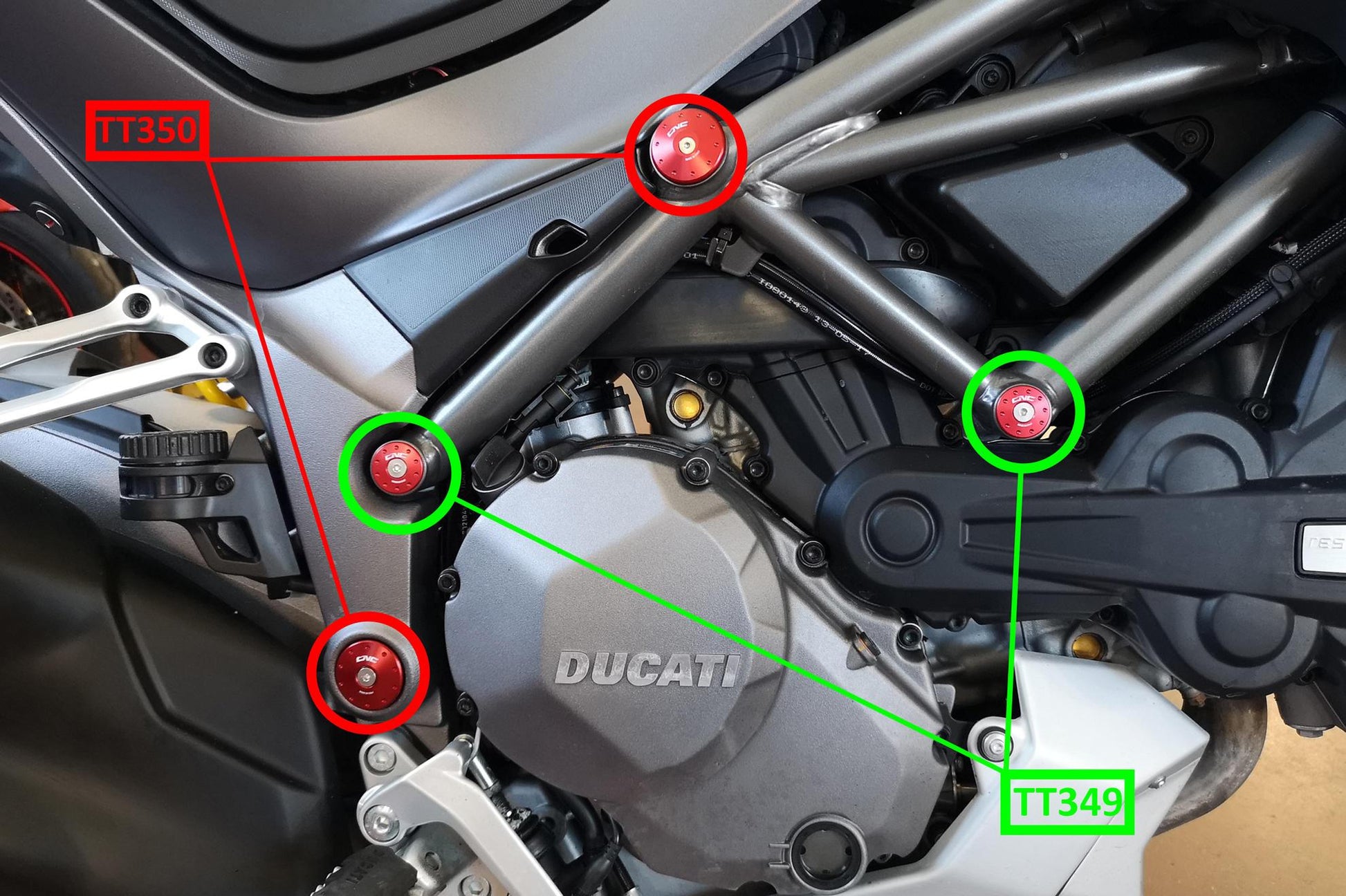 TT350 - CNC RACING Ducati Multistrada 1260 (18/20) Frame Plugs (big holes set) – Accessories in the Motodeal Motorcycle Aftermarket Accessories and Parts Online Shop