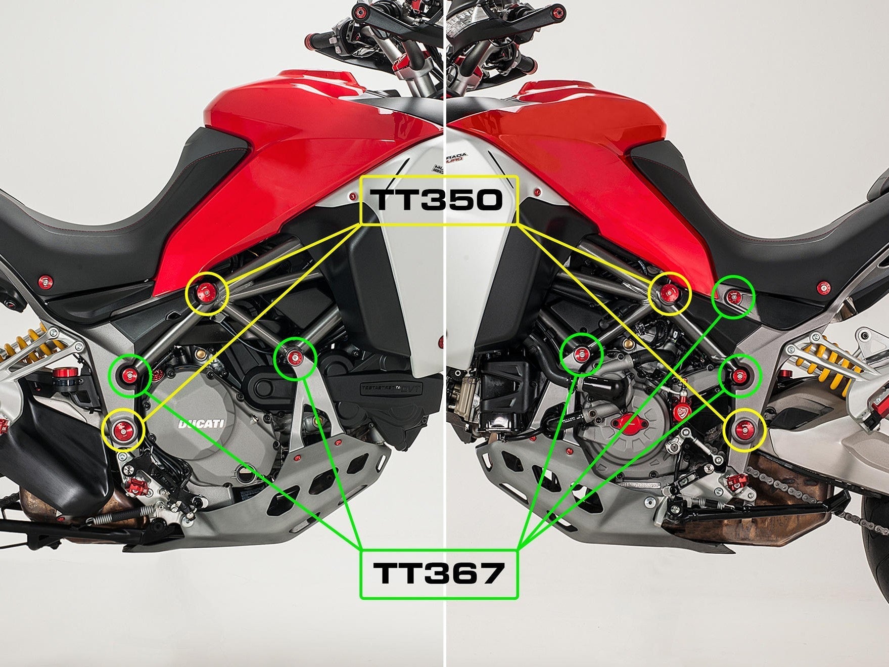 TT367 - CNC RACING Ducati Multistrada Enduro (16/21) Frame Plugs (small holes set) – Accessories in the Motodeal Motorcycle Aftermarket Accessories and Parts Online Shop