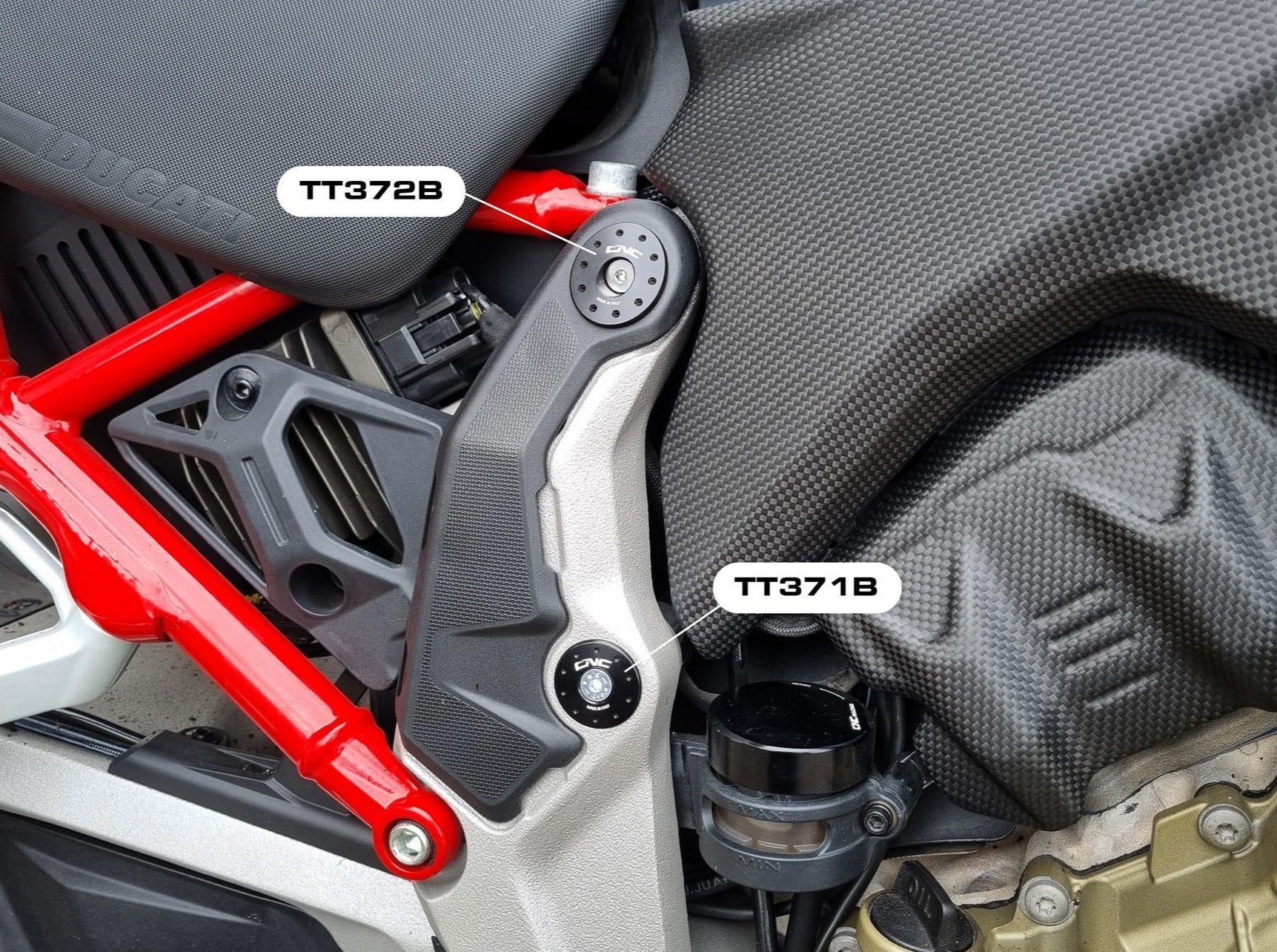 TT372 - CNC RACING Ducati Multistrada V4 (2021+) Frame Plugs (sloping holes set) – Accessories in the Motodeal Motorcycle Aftermarket Accessories and Parts Online Shop