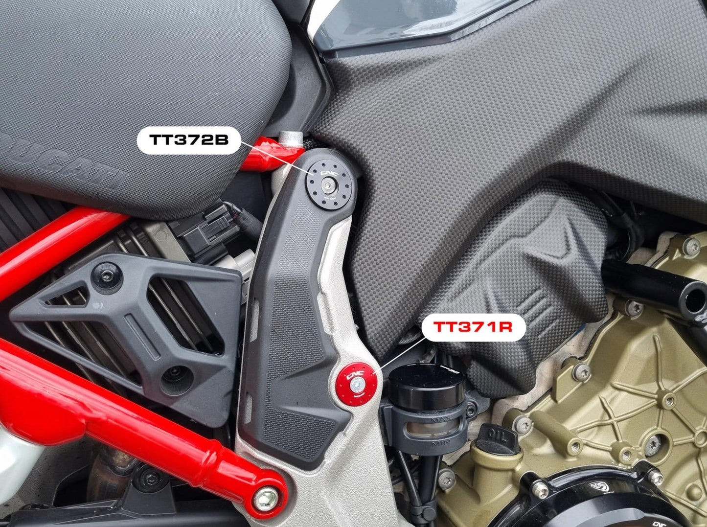 TT372 - CNC RACING Ducati Multistrada V4 (2021+) Frame Plugs (sloping holes set) – Accessories in the Motodeal Motorcycle Aftermarket Accessories and Parts Online Shop