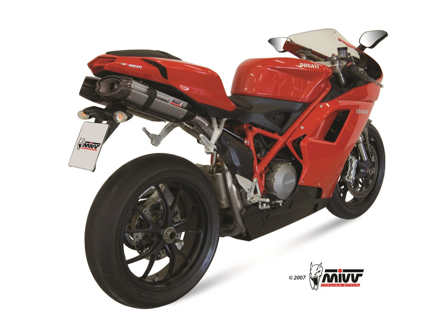 MIVV UD.021 Ducati 848 (07/13) Dual Slip-on Underseat Exhaust "Suono" (stainless steel; approved) – Accessories in the 2WheelsHero Motorcycle Aftermarket Accessories and Parts Online Shop