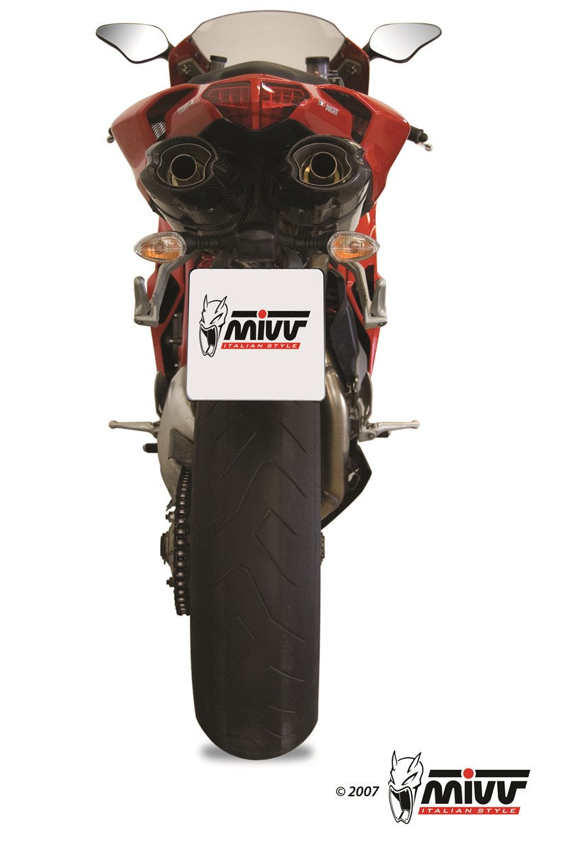 MIVV UD.021 Ducati 1098 (07/11) Dual Slip-on Underseat Exhaust "Suono" (stainless steel; approved) – Accessories in the 2WheelsHero Motorcycle Aftermarket Accessories and Parts Online Shop