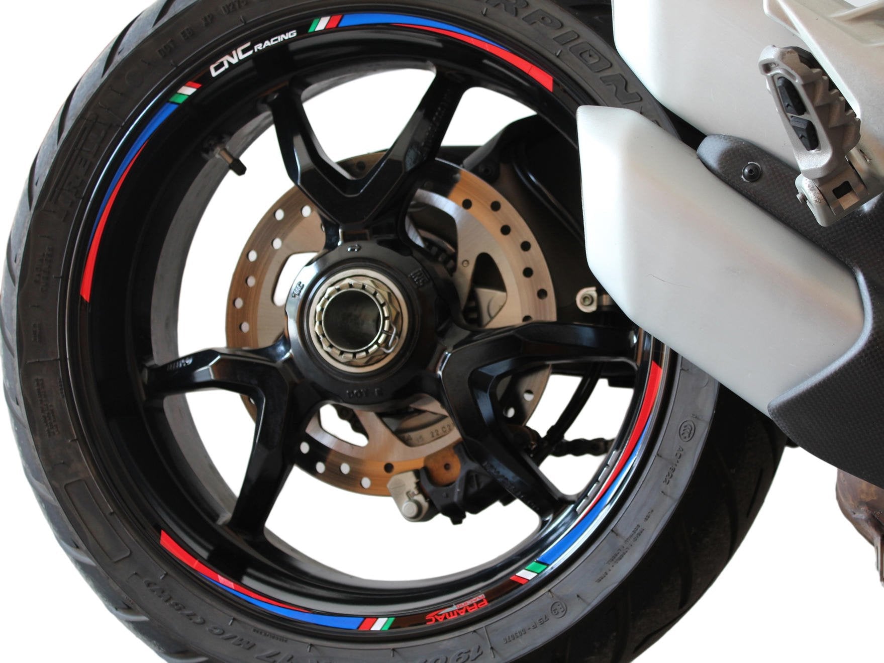 CNC RACING WK002PR Wheel Stripes kit (17'', Pramac edition) – Merc. in the 2WheelsHero Motorcycle Aftermarket Accessories and Parts Online Shop