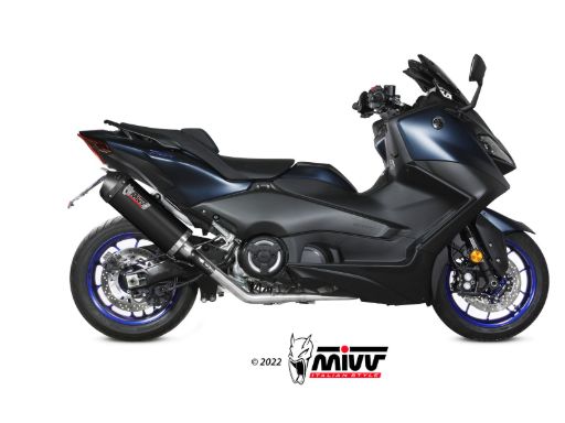 MIVV Y.073 YAMAHA T-MAX 560 (2022 - ) Full System Exhaust "Oval" (Black + Carbon Cap; approved) – Accessories in the 2WheelsHero Motorcycle Aftermarket Accessories and Parts Online Shop