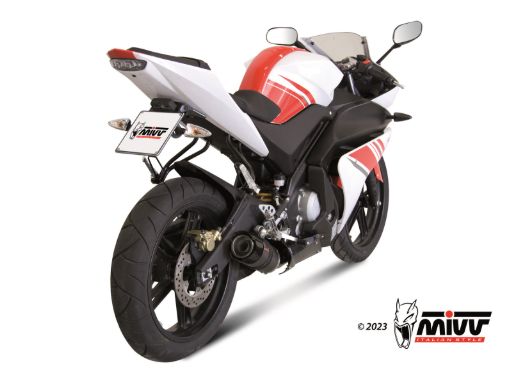 MIVV Y.030 YAMAHA YZF R125 (2008 - 2013) Full System Exhaust "GP" (Black + Carbon Cap; approved) – Accessories in the 2WheelsHero Motorcycle Aftermarket Accessories and Parts Online Shop