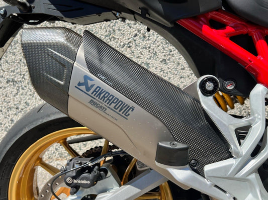 ZA901 - CNC RACING Ducati Multistrada V4 (2021+) Carbon Exhaust Silencer Heat Guard (for Akrapovic full system) – Accessories in the Motodeal Motorcycle Aftermarket Accessories and Parts Online Shop