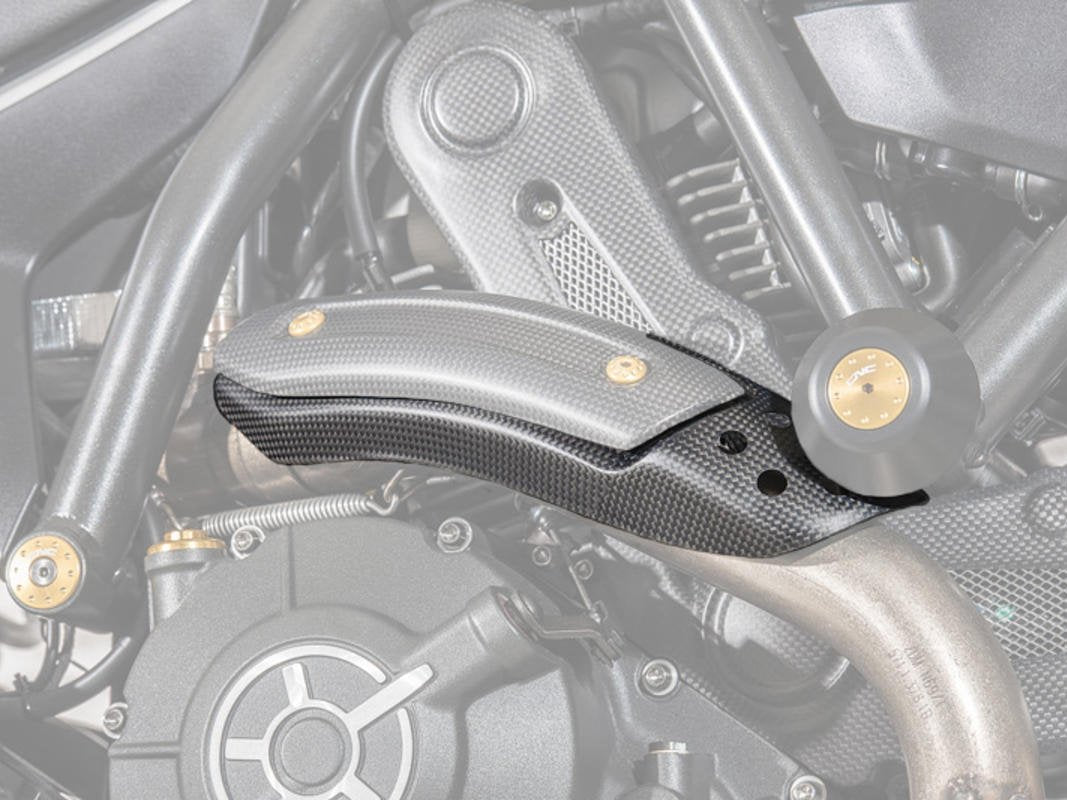 ZA976 - CNC RACING Ducati Monster 797 / Scrambler Carbon Exhaust Pipe Heat Guard Holder – Accessories in the Motodeal Motorcycle Aftermarket Accessories and Parts Online Shop