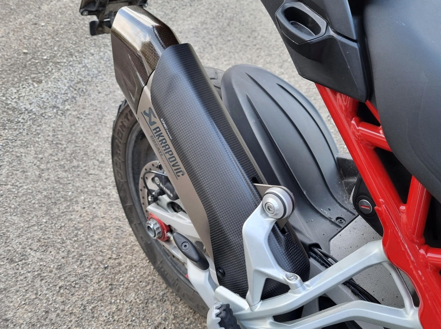 ZA998 - CNC RACING Ducati Multistrada V4 (2021+) Carbon Exhaust Silencer Heat Guard (for Akrapovic slip-on) – Accessories in the Motodeal Motorcycle Aftermarket Accessories and Parts Online Shop