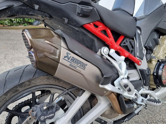 ZA998 - CNC RACING Ducati Multistrada V4 (2021+) Carbon Exhaust Silencer Heat Guard (for Akrapovic slip-on) – Accessories in the Motodeal Motorcycle Aftermarket Accessories and Parts Online Shop