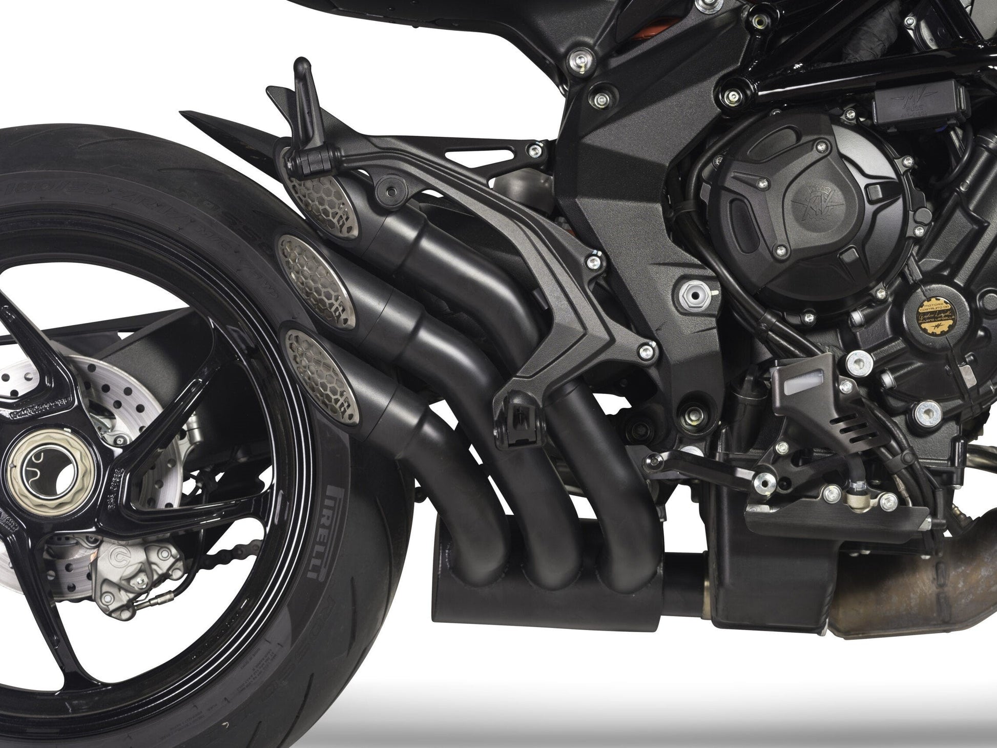 QD EXHAUST MV Agusta Brutale 800 (2016+) Triple Slip-on Exhaust "Power Gun" (dark; EU homologated) – Accessories in the 2WheelsHero Motorcycle Aftermarket Accessories and Parts Online Shop