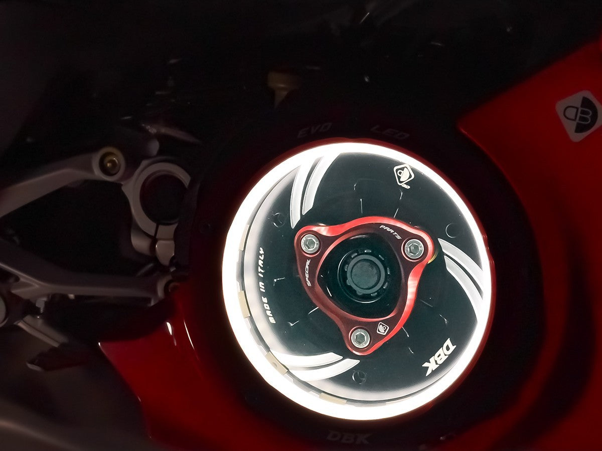 DBK DUCABIKE CC1199L02 Ducati Panigale / Streetfighter V2 Clear Clutch Cover "Evo LED" – Accessories in the Motodeal Motorcycle Aftermarket Accessories and Parts Online Shop