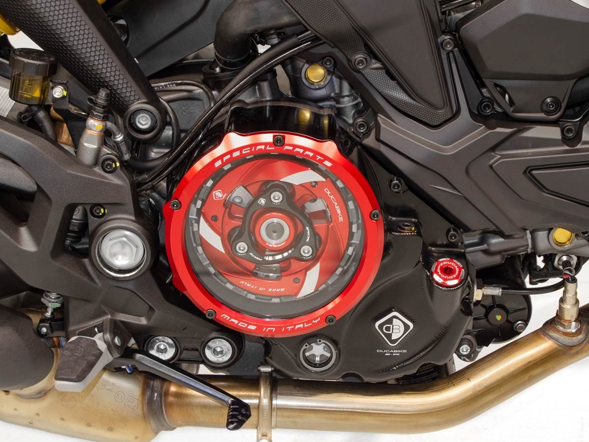 CCDV10 - DUCABIKE Ducati Oil Bath Clear Clutch Cover "3D Evo" – Accessories in the Motodeal Motorcycle Aftermarket Accessories and Parts Online Shop