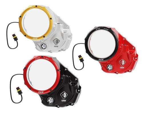 DBK DUCABIKE CCDVL04 Ducati Clear Clutch Cover "Evo LED" – Accessories in the Motodeal Motorcycle Aftermarket Accessories and Parts Online Shop