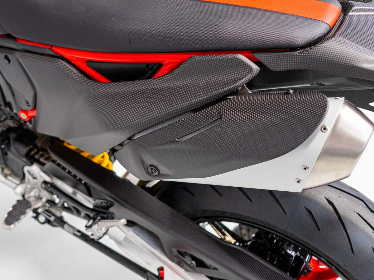 CRB162 - DUCABIKE Ducati Hypermotard 698 Mono (2024+) Carbon Exhaust Top Guards – Accessories in the Motodeal Motorcycle Aftermarket Accessories and Parts Online Shop