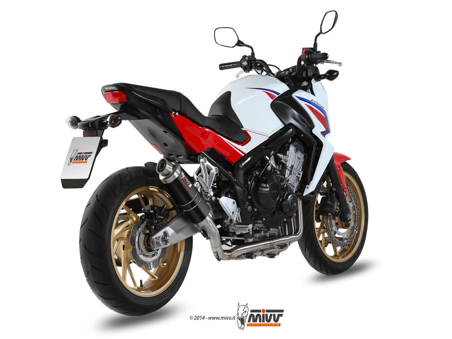 MIVV H.055 HONDA CB 650 F ( 2014 / 18 ) Full System Exhaust "GP" (black; approved) – Accessories in the 2WheelsHero Motorcycle Aftermarket Accessories and Parts Online Shop