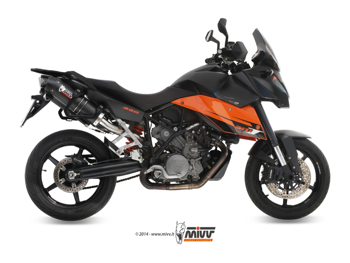 MIVV KT.013 KTM 990 SUPERMOTO SMT ( 2009 / 13 ) Dual Slip-on Exhaust "Oval" ( carbon + cap; approved) – Accessories in the 2WheelsHero Motorcycle Aftermarket Accessories and Parts Online Shop