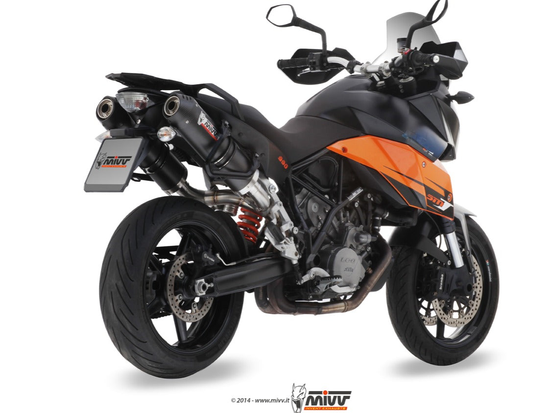 MIVV KT.013 KTM 990 SUPERMOTO SMT ( 2009 / 13 ) Dual Slip-on Exhaust "Oval" ( carbon + cap; approved) – Accessories in the 2WheelsHero Motorcycle Aftermarket Accessories and Parts Online Shop