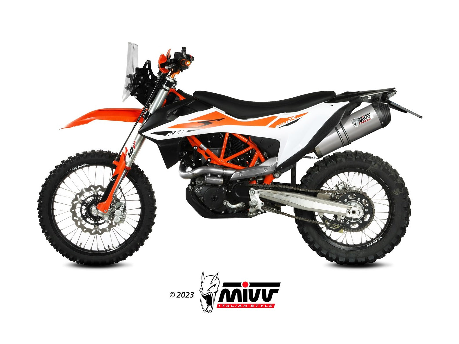 MIVV KT.023 KTM 690 Enduro R / SMC R (2019+) Slip-on Exhaust "Oval" (titanium + carbon cap; approved) – Accessories in the 2WheelsHero Motorcycle Aftermarket Accessories and Parts Online Shop