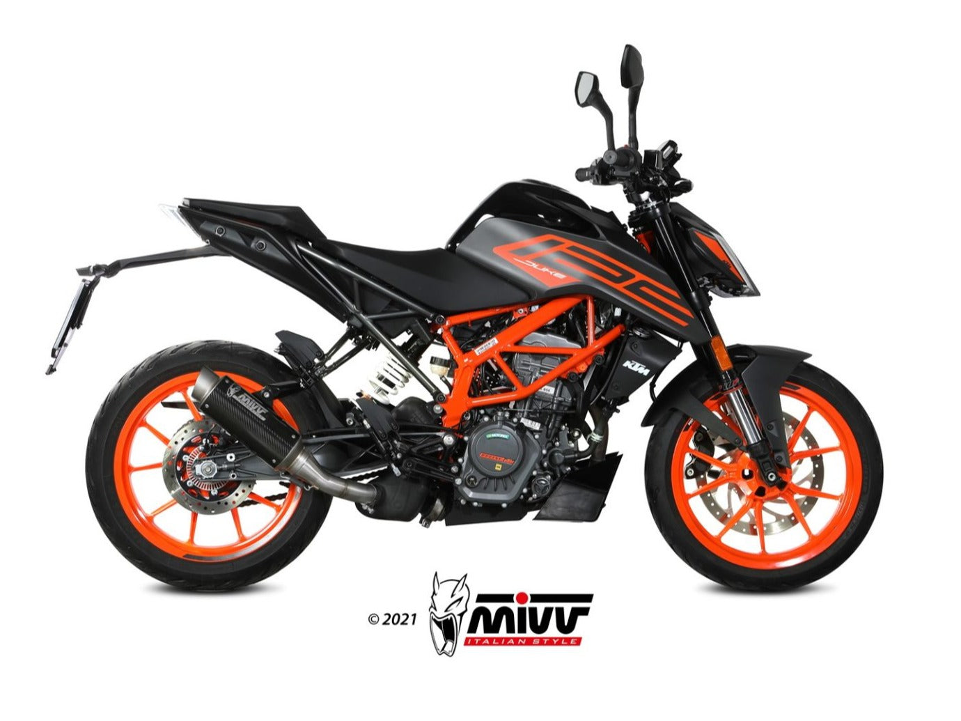 MIVV KT.025 KTM 125 / 390 DUKE ( 2021 / 23 ) Slip-on Exhaust "GP Pro" (carbon; approved) – Accessories in the 2WheelsHero Motorcycle Aftermarket Accessories and Parts Online Shop
