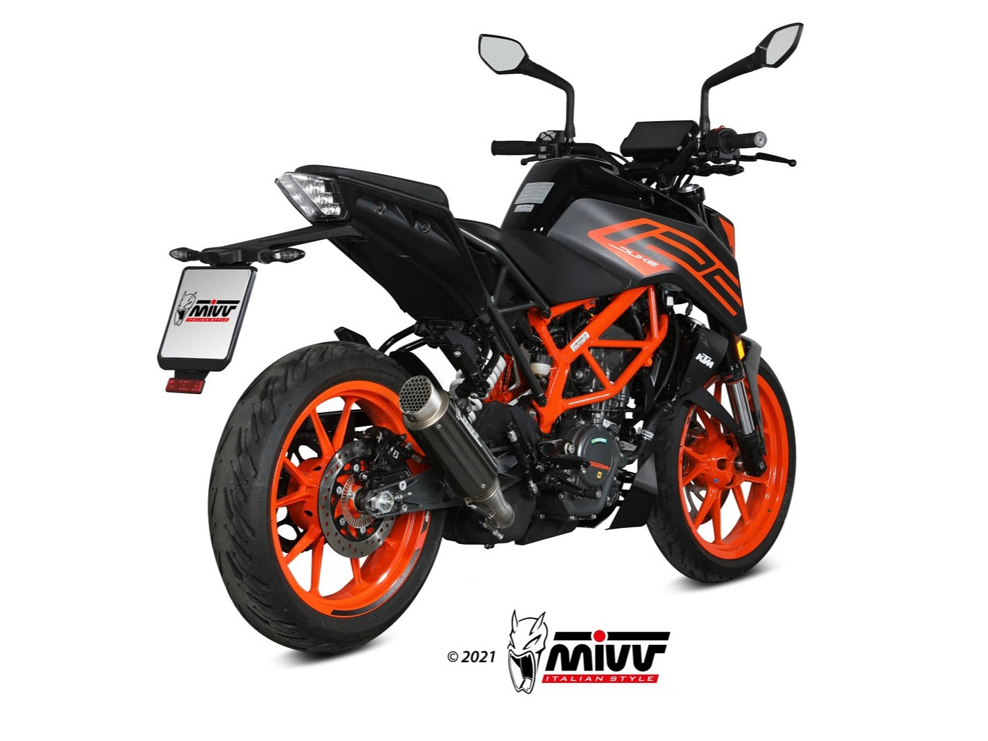 MIVV KT.025 KTM 125 / 390 DUKE ( 2021 / 23 ) Slip-on Exhaust "GP Pro" (carbon; approved) – Accessories in the 2WheelsHero Motorcycle Aftermarket Accessories and Parts Online Shop