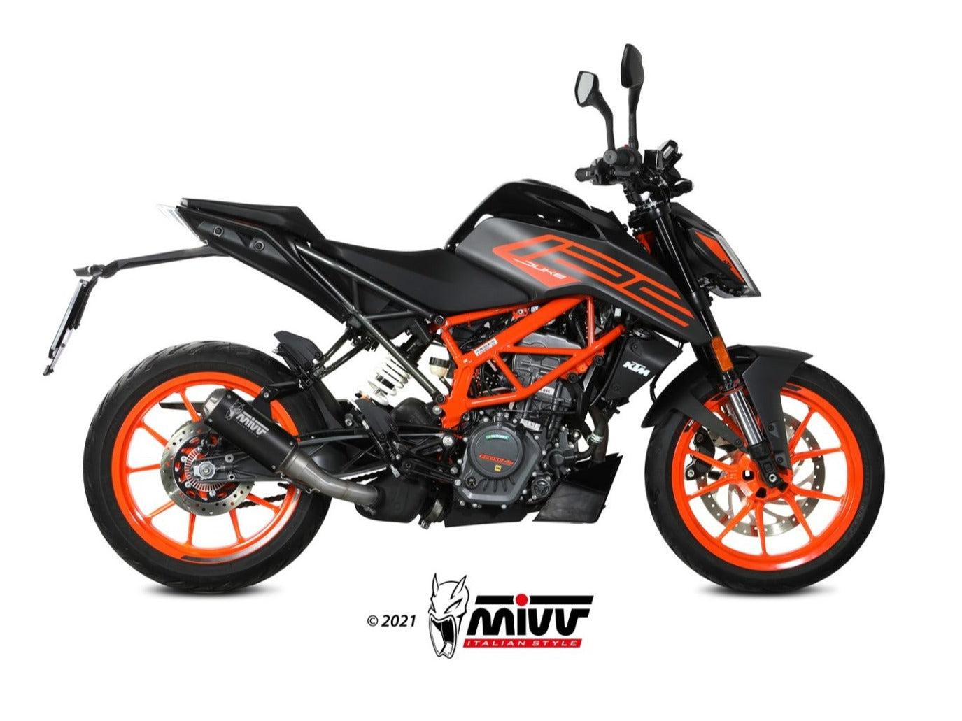 MIVV KT.025 KTM 125 / 390 DUKE ( 2021 / 23 ) Slip-on Exhaust "MK3" ( black; not approved) – Accessories in the 2WheelsHero Motorcycle Aftermarket Accessories and Parts Online Shop