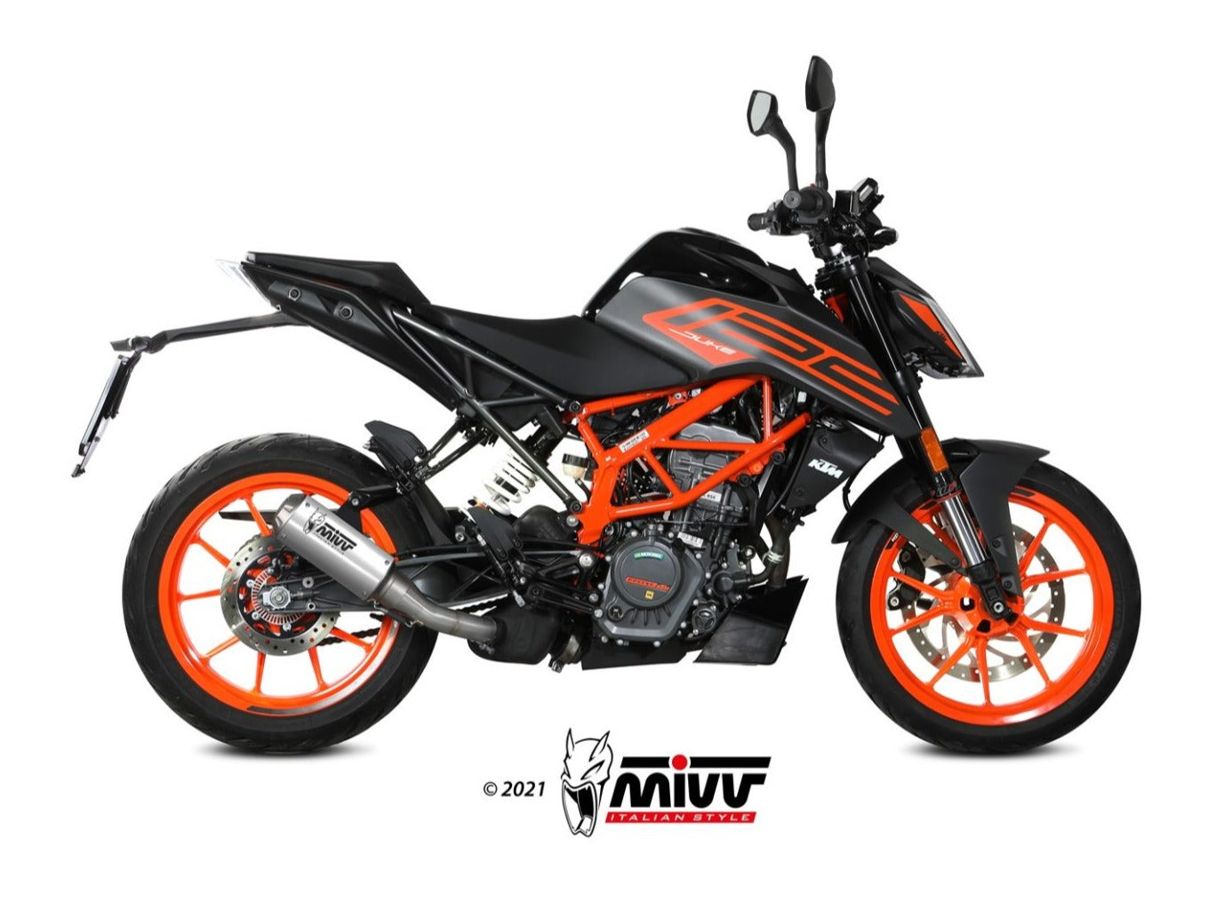 MIVV KT.025 KTM 125 / 390 DUKE ( 2021 / 23 ) Slip-on Exhaust "MK3" ( stainless steel; not approved) – Accessories in the 2WheelsHero Motorcycle Aftermarket Accessories and Parts Online Shop