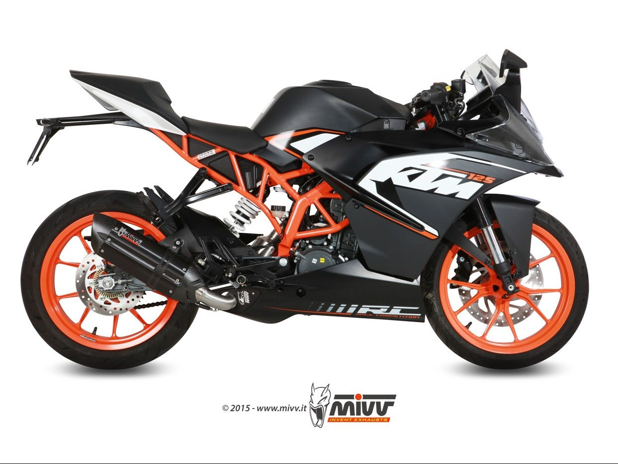 MIVV KT.016 KTM RC 125 ( 2014 / 16 ) Full System Exhaust "Suono" ( black; approved) – Accessories in the 2WheelsHero Motorcycle Aftermarket Accessories and Parts Online Shop