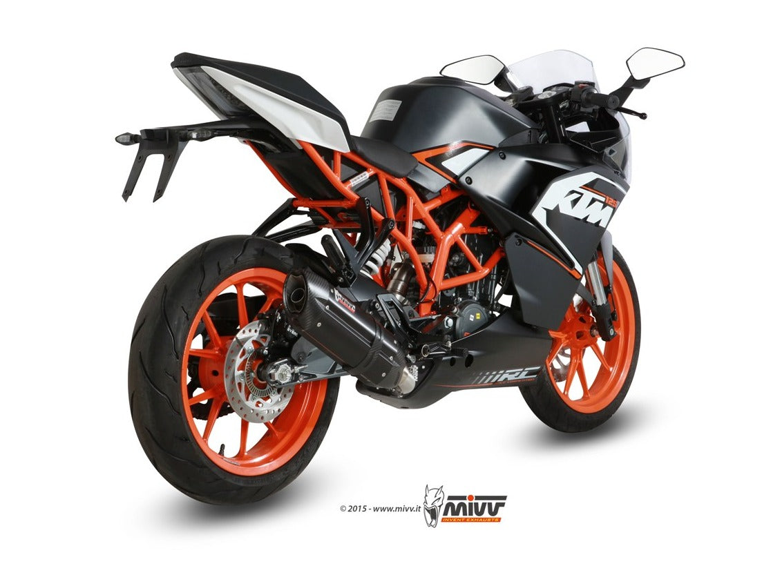 MIVV KT.016 KTM RC 125 ( 2014 / 16 ) Full System Exhaust "Suono" ( black; approved) – Accessories in the 2WheelsHero Motorcycle Aftermarket Accessories and Parts Online Shop