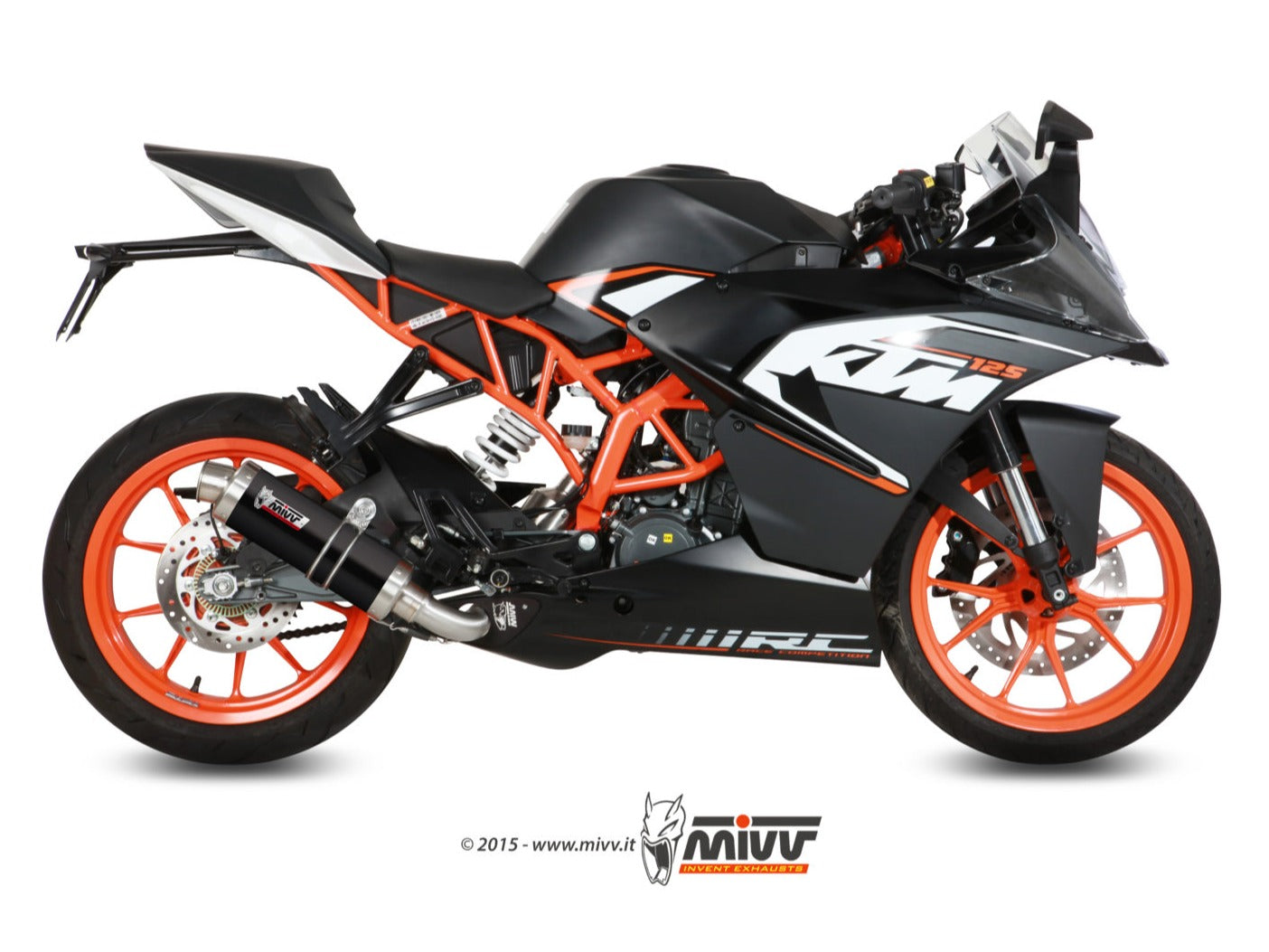 MIVV KT.016 KTM RC 125 ( 2014 / 16 ) Full System Exhaust "GP" ( black; approved) – Accessories in the 2WheelsHero Motorcycle Aftermarket Accessories and Parts Online Shop