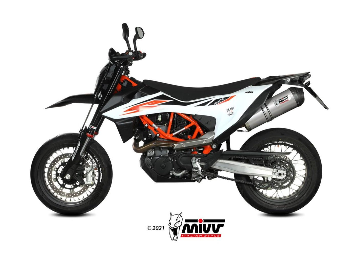 MIVV KT.023 KTM 690 Enduro R / SMC R (2019+) Slip-on Exhaust "Oval" (titanium + carbon cap; approved) – Accessories in the 2WheelsHero Motorcycle Aftermarket Accessories and Parts Online Shop