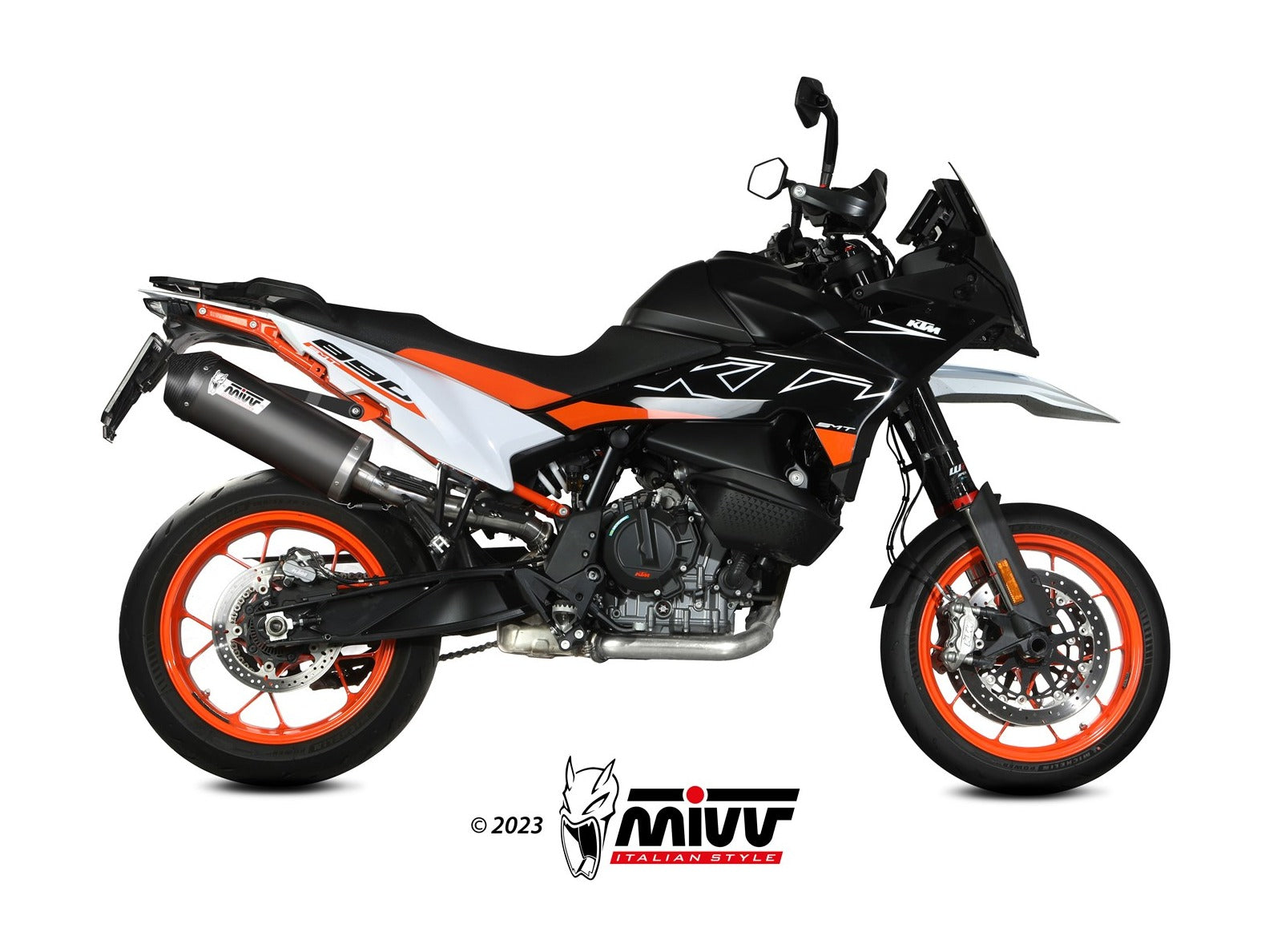 MIVV KT.021 KTM 890 SMT ( 2023+ ) Slip-on Exhaust "Oval" ( black + carbon cap; approved) – Accessories in the 2WheelsHero Motorcycle Aftermarket Accessories and Parts Online Shop