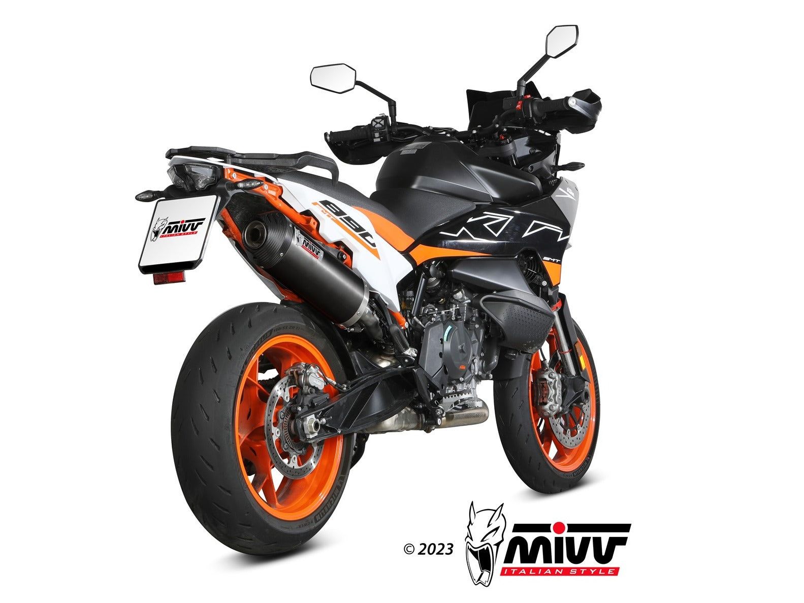 MIVV KT.021 KTM 890 SMT ( 2023+ ) Slip-on Exhaust "Oval" ( black + carbon cap; approved) – Accessories in the 2WheelsHero Motorcycle Aftermarket Accessories and Parts Online Shop