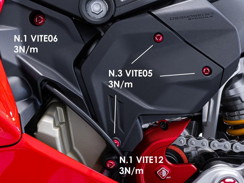 KVT99 - DBK Ducati Panigale V4/ V4S (2025+) Low Left Side Tank Panel Screws Kit – Accessories in the Motodeal Motorcycle Aftermarket Accessories and Parts Online Shop