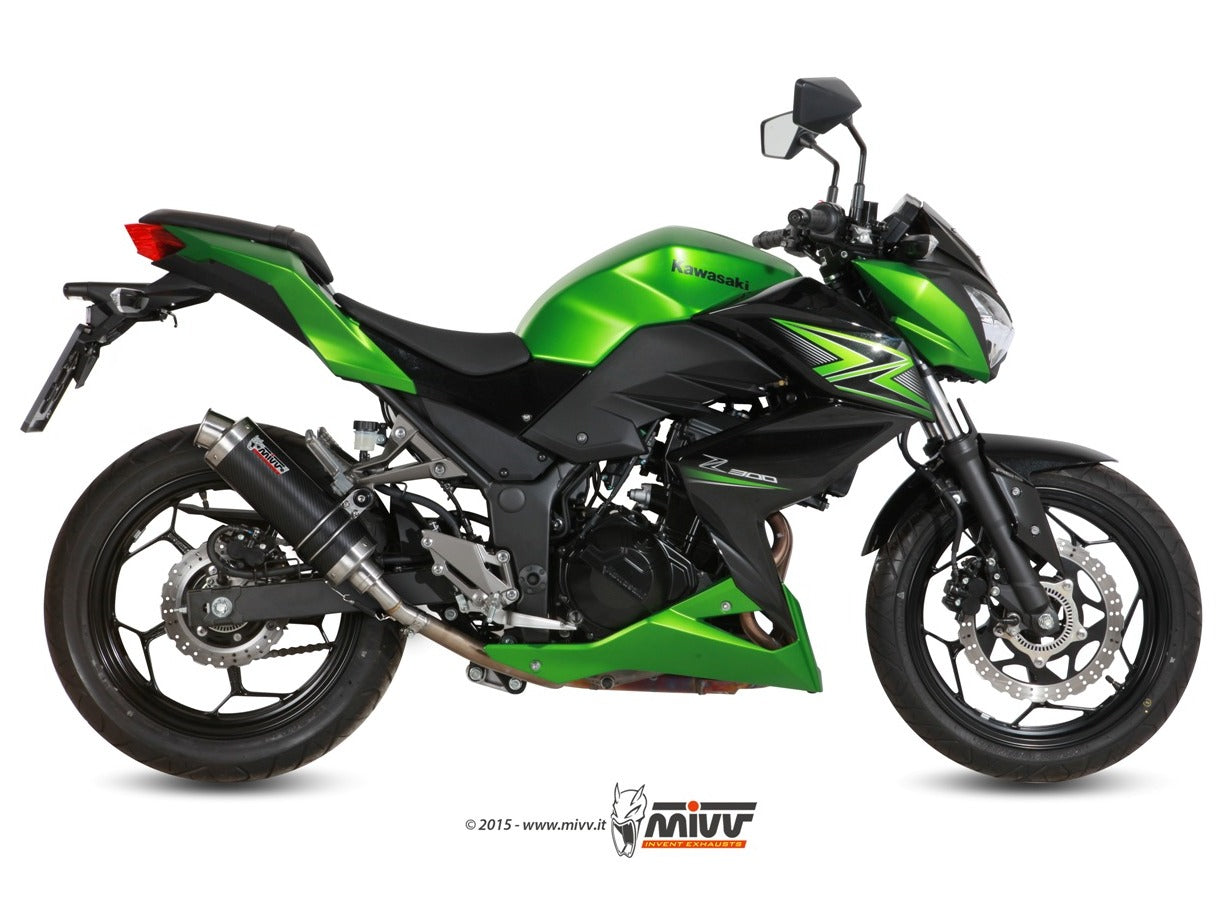 MIVV K.038 KAWASAKI NINJA 300 / Z 300 ( 2013 / 16 ) Slip On Exhaust "GP" (carbon; approved) – Accessories in the 2WheelsHero Motorcycle Aftermarket Accessories and Parts Online Shop