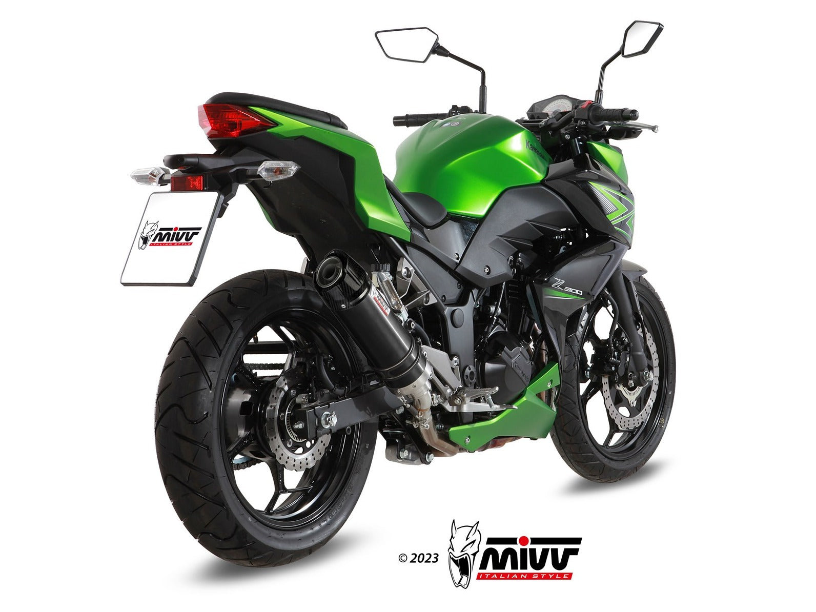MIVV K.038 KAWASAKI NINJA 300 / Z 300 ( 2013 / 16 ) Slip On Exhaust "GP" (black + carbon cap; approved) – Accessories in the 2WheelsHero Motorcycle Aftermarket Accessories and Parts Online Shop