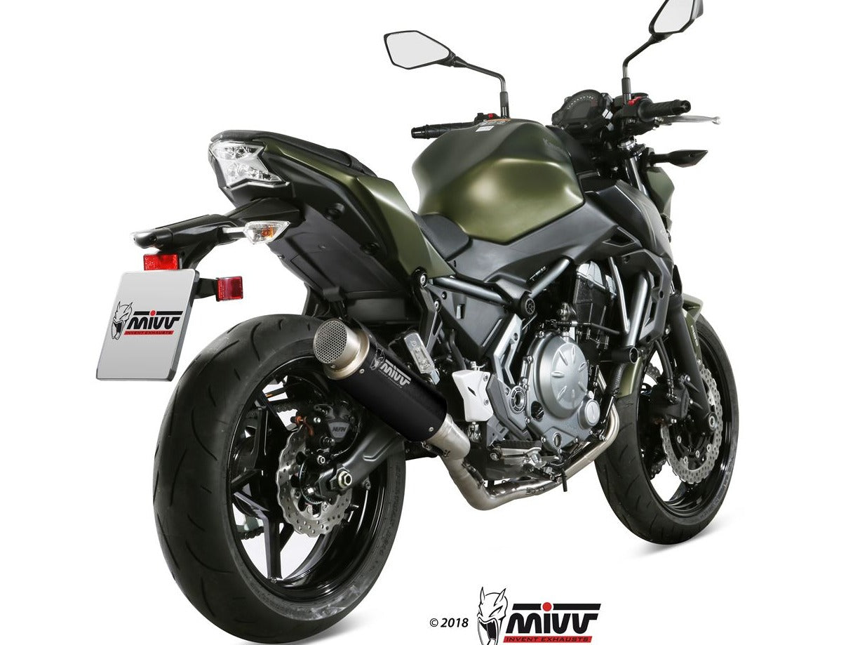MIVV K.044 KAWASAKI NINJA 650 / Z 650 ( 2017 / 23 ) Full System High Exhaust "GP PRO" (black; approved) – Accessories in the 2WheelsHero Motorcycle Aftermarket Accessories and Parts Online Shop