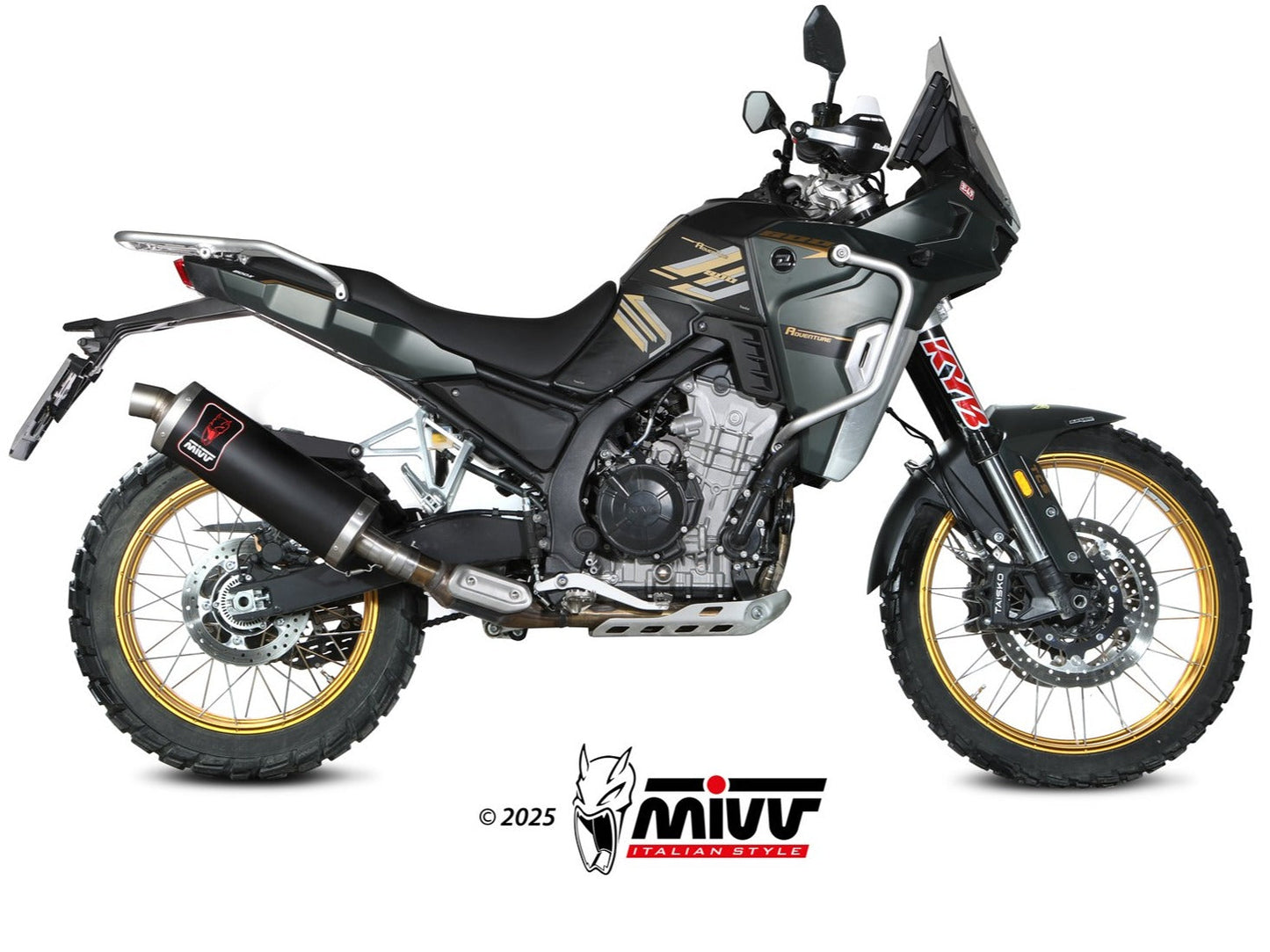 MIVV KO.002 KOVE 800 X ( 2024+ ) Slip-on Exhaust "Dakar" (black; approved) – Accessories in the 2WheelsHero Motorcycle Aftermarket Accessories and Parts Online Shop