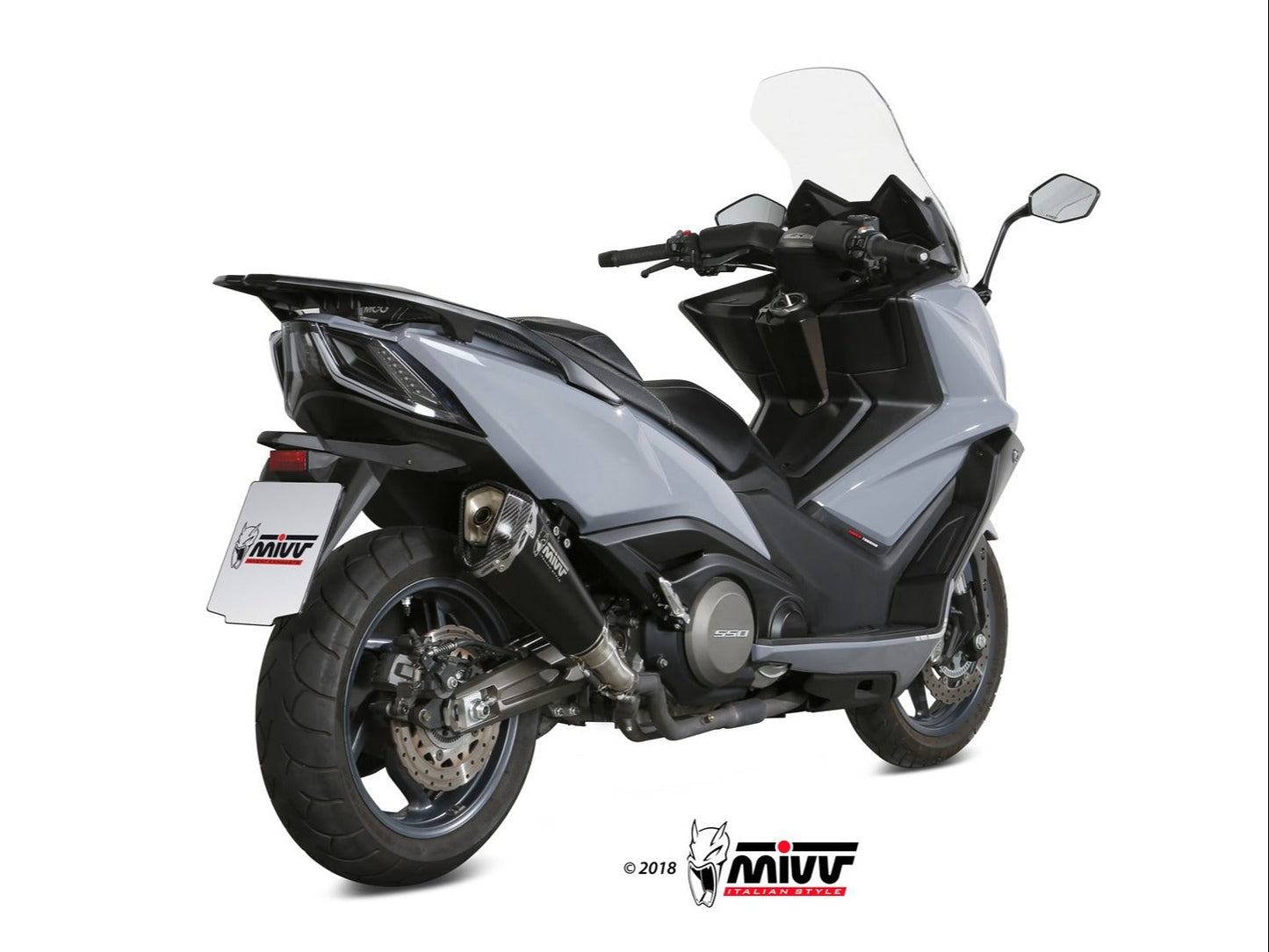 MIVV O.008 KYMCO AK 550 ( 2017 / 20 ) Slip-on Exhaust "Delta Race" (black; approved) – Accessories in the 2WheelsHero Motorcycle Aftermarket Accessories and Parts Online Shop