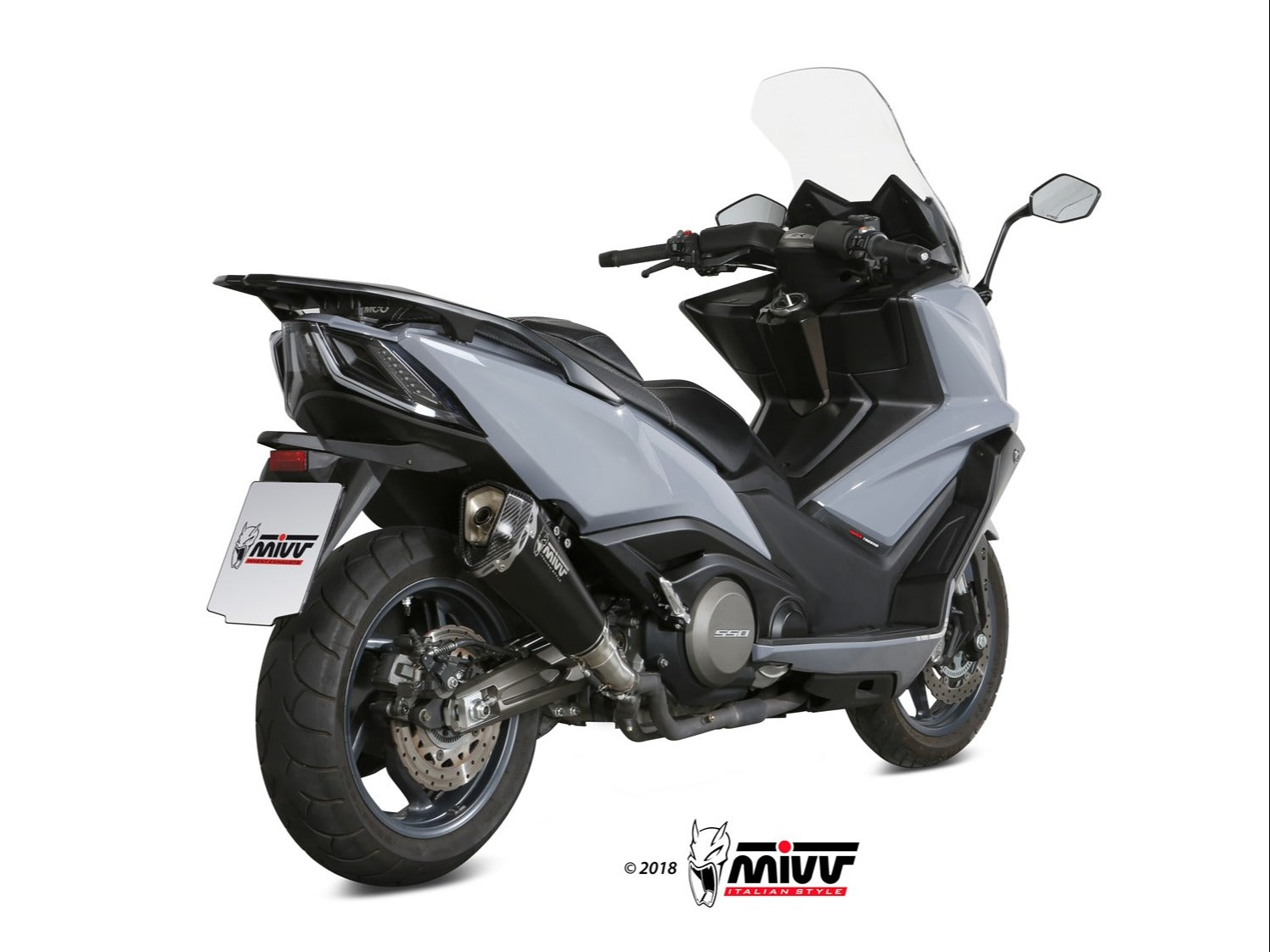 MIVV O.008 KYMCO AK 550 ( 2017 / 20 ) Slip-on Exhaust "Delta Race" (black; approved) – Accessories in the 2WheelsHero Motorcycle Aftermarket Accessories and Parts Online Shop