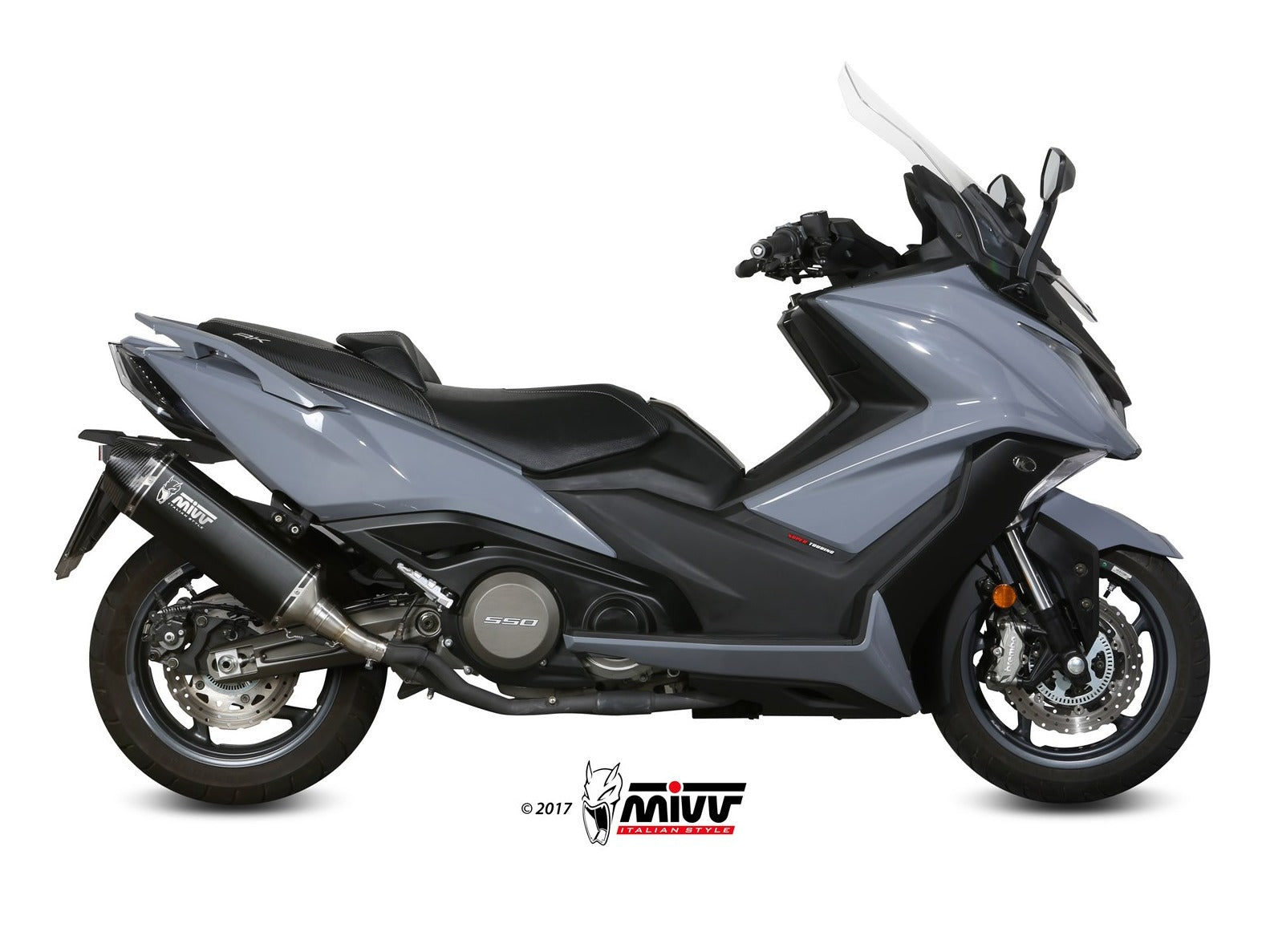MIVV O.009 KYMCO AK 550 ( 2017 / 20 ) Full System Exhaust "Speed Edge" (black; approved) – Accessories in the 2WheelsHero Motorcycle Aftermarket Accessories and Parts Online Shop