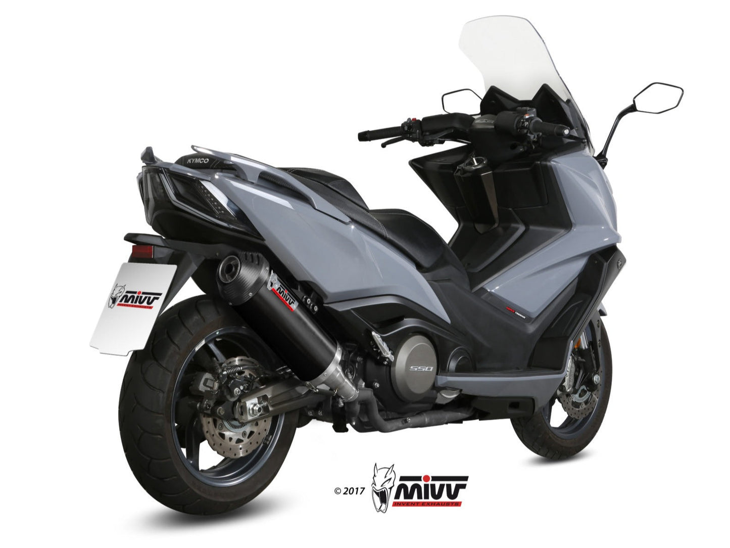 MIVV O.008 KYMCO AK 550 ( 2017 / 20 ) Slip-on Exhaust "Oval" (black + carbon cap; approved) – Accessories in the 2WheelsHero Motorcycle Aftermarket Accessories and Parts Online Shop