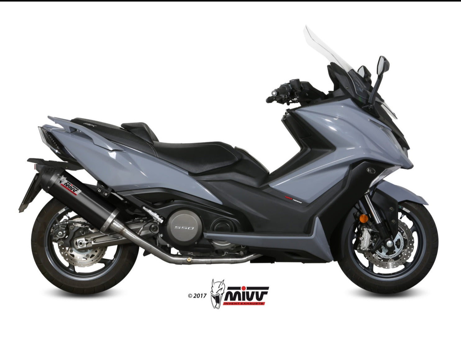 MIVV O.009 KYMCO AK 550 ( 2017 / 20 ) Full System Exhaust "Oval" (black + carbon cap; approved) – Accessories in the 2WheelsHero Motorcycle Aftermarket Accessories and Parts Online Shop