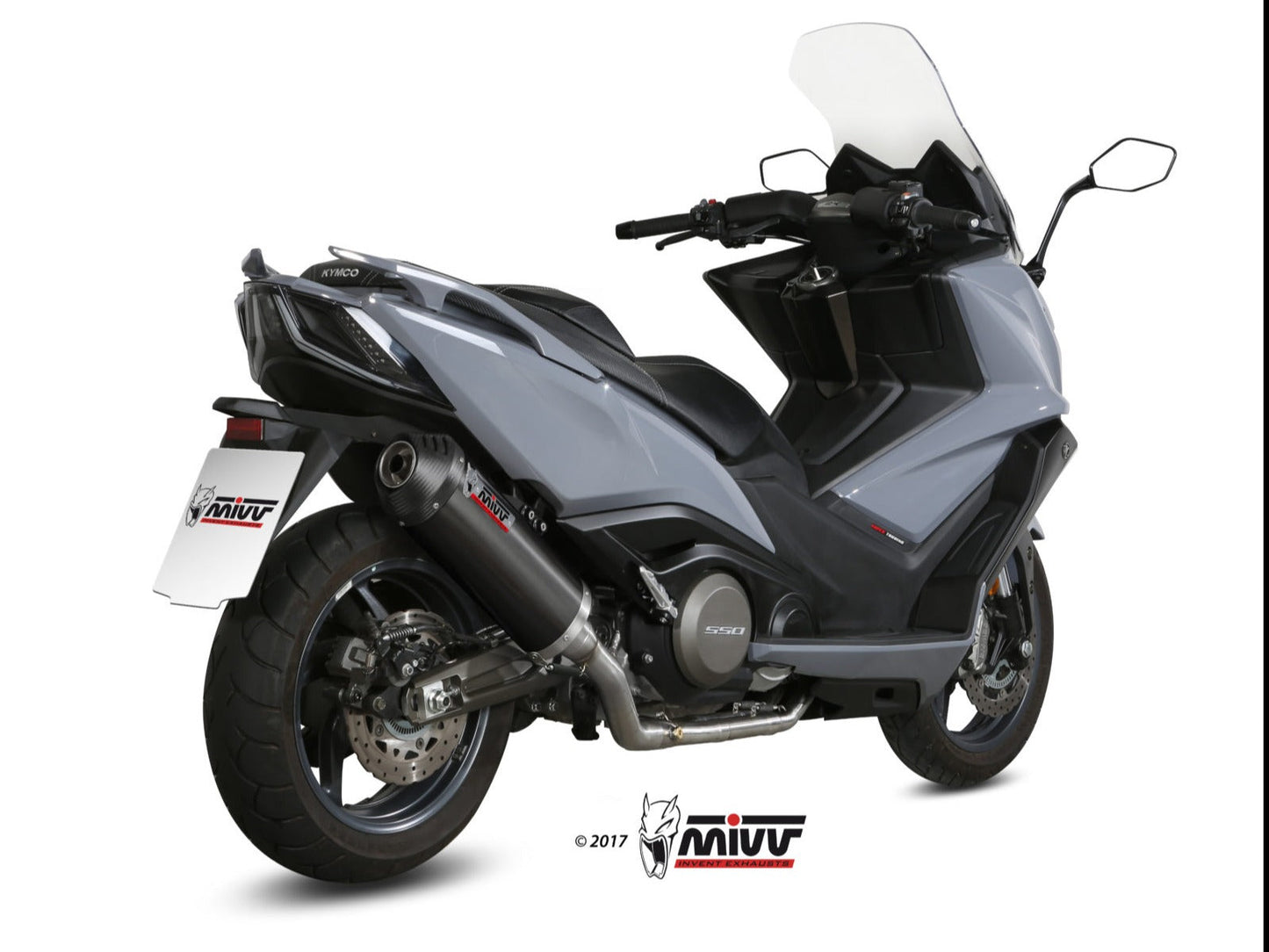 MIVV O.009 KYMCO AK 550 ( 2017 / 20 ) Full System Exhaust "Oval" (black + carbon cap; approved) – Accessories in the 2WheelsHero Motorcycle Aftermarket Accessories and Parts Online Shop