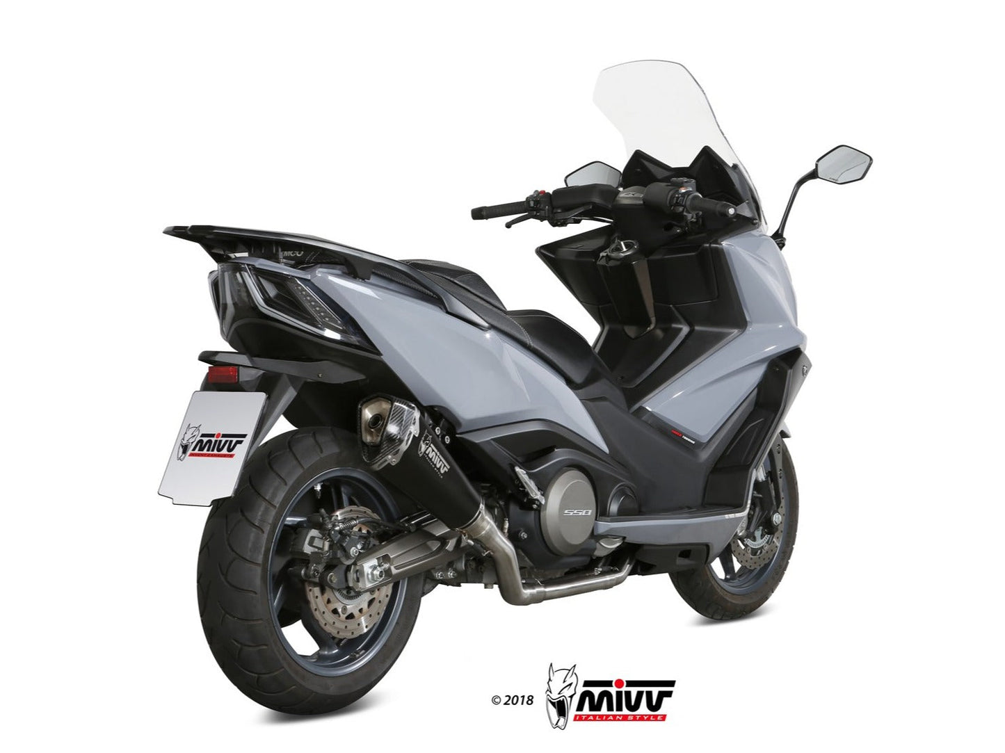 MIVV O.009 KYMCO AK 550 ( 2017 / 20 ) Full System Exhaust "Delta Race" (black; not approved) – Accessories in the 2WheelsHero Motorcycle Aftermarket Accessories and Parts Online Shop