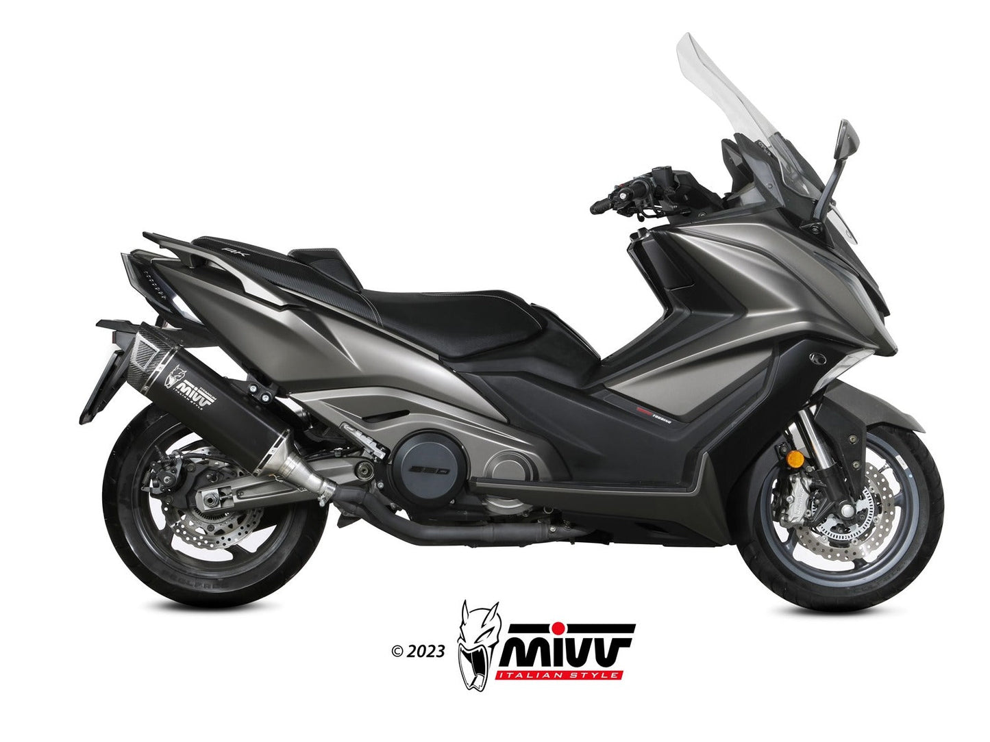 MIVV O.011 KYMCO AK 550 ( 2021+ ) Slip-on Exhaust "SR-1" (black titanium; approved) – Accessories in the 2WheelsHero Motorcycle Aftermarket Accessories and Parts Online Shop