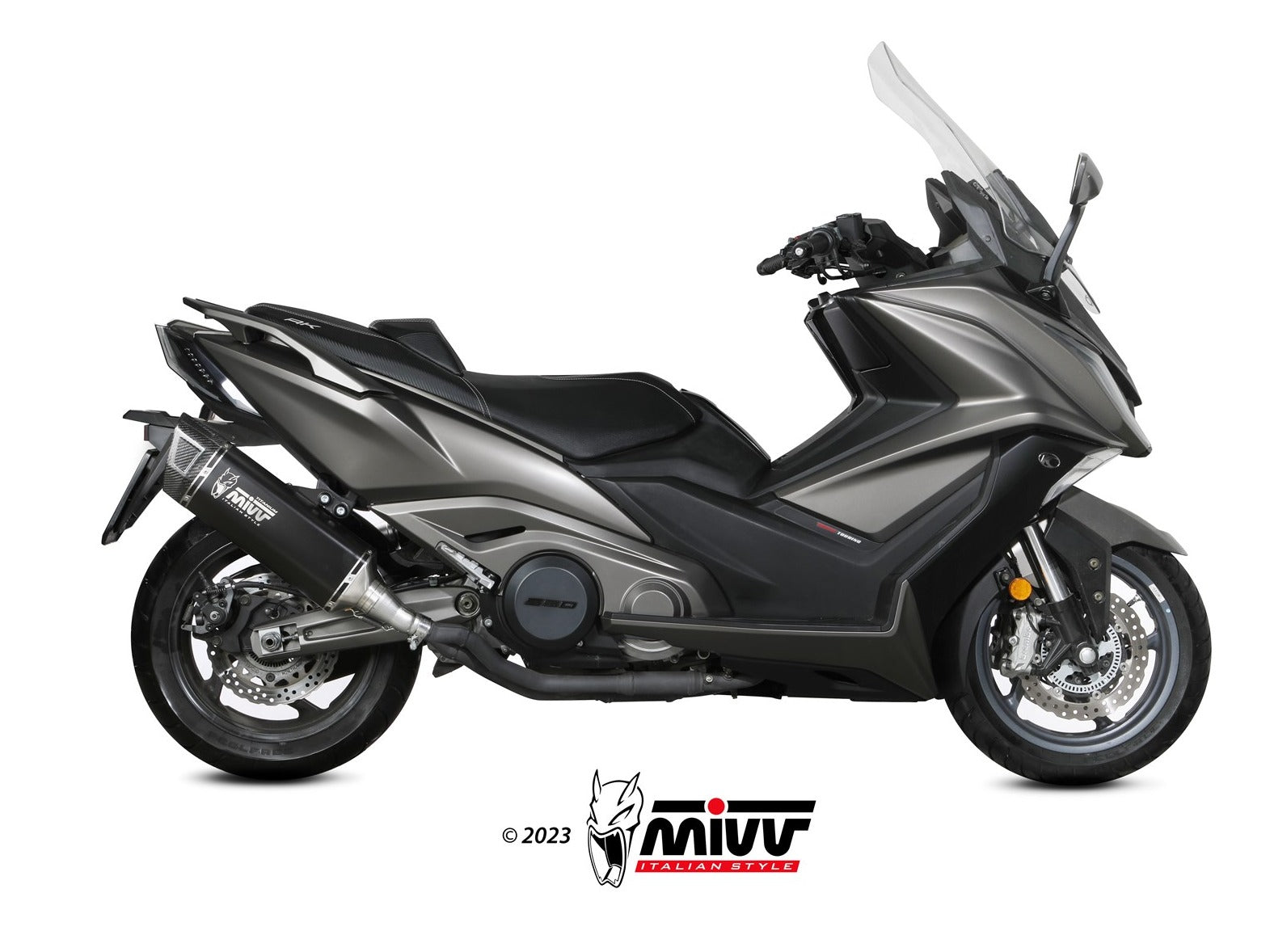 MIVV O.011 KYMCO AK 550 ( 2021+ ) Slip-on Exhaust "SR-1" (black titanium; approved) – Accessories in the 2WheelsHero Motorcycle Aftermarket Accessories and Parts Online Shop