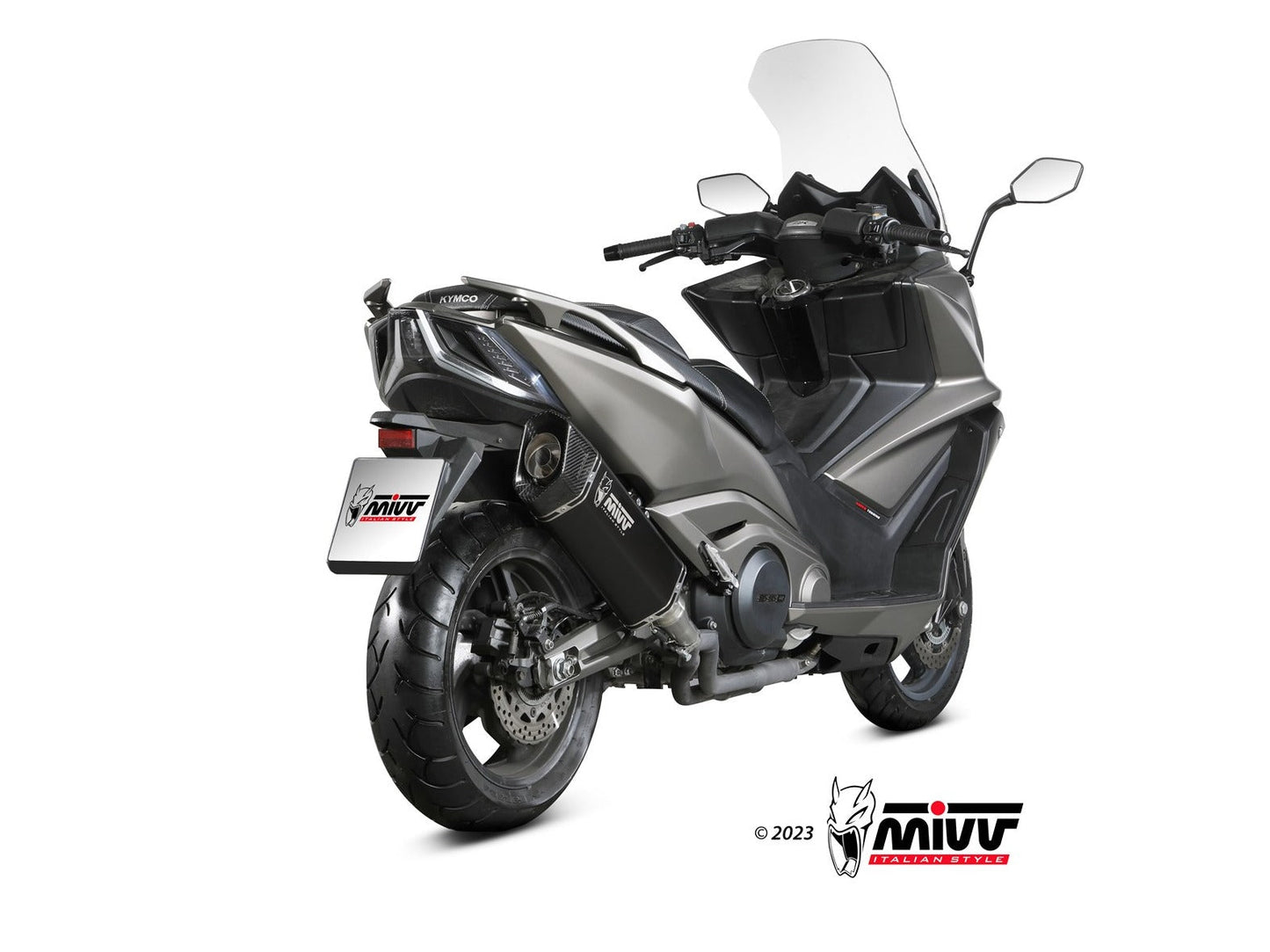 MIVV O.011 KYMCO AK 550 ( 2021+ ) Slip-on Exhaust "SR-1" (black; approved) – Accessories in the 2WheelsHero Motorcycle Aftermarket Accessories and Parts Online Shop